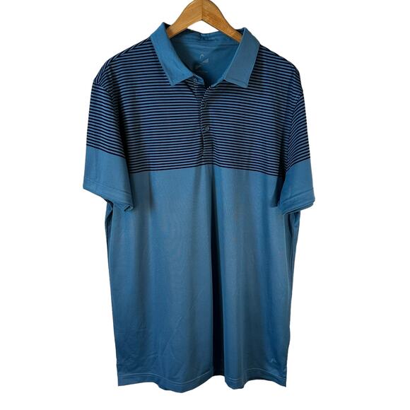 Head Golf Men's Short Sleeve Golf Polo Shirt Striped Blue Size XXL - Picture 1 of 7